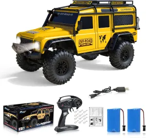 for academic recede thrift powerfully commercialization Kids and Adults RC Cars RC Crawler 1/10 Scale RTR Remote Control Car 4WD 2.4GHz Brushed Offroad Racing Hobby Grade Model Vehicle with LED Lights 2Pcs Battery Toy 