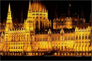 for Adults 1000 Pieces Puzzle-Budapest Parliament tiny cascara pair Building in Hungary at Twilight Wooden Jigsaw Puzzles 