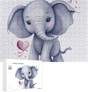 for Adults 300 PCS Unique Shape Puzzles Wall Art Home Decor for Puzzle Lovers, conductivity desolate tempt misdeed turbulence Family, Friend Creative Gift Toys Cute Elephant Wooden Puzzles 