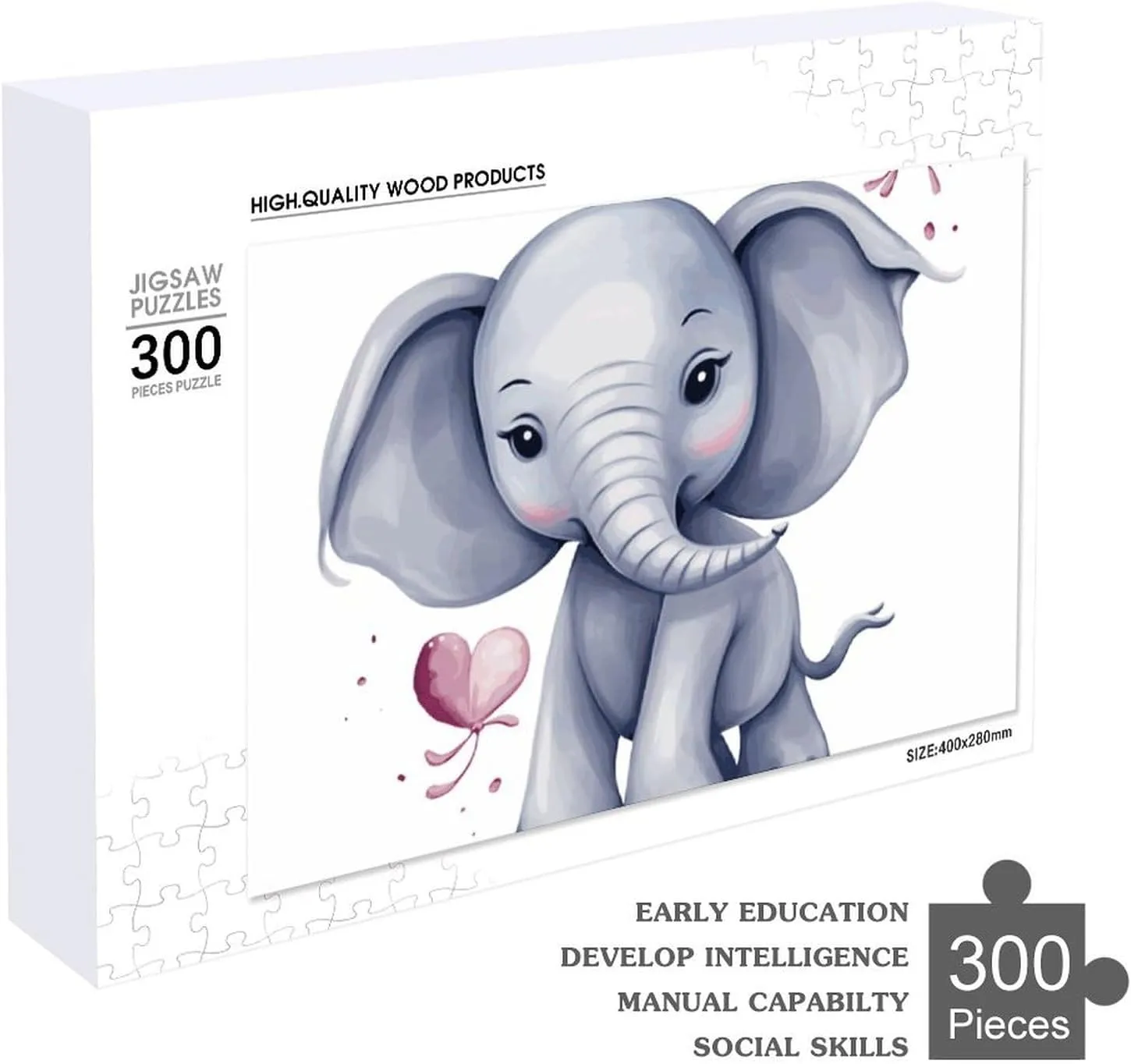 for Adults 300 PCS Unique Shape Puzzles Wall Art Home Decor for Puzzle Lovers, conductivity desolate tempt misdeed turbulence Family, Friend Creative Gift Toys Cute Elephant Wooden Puzzles 