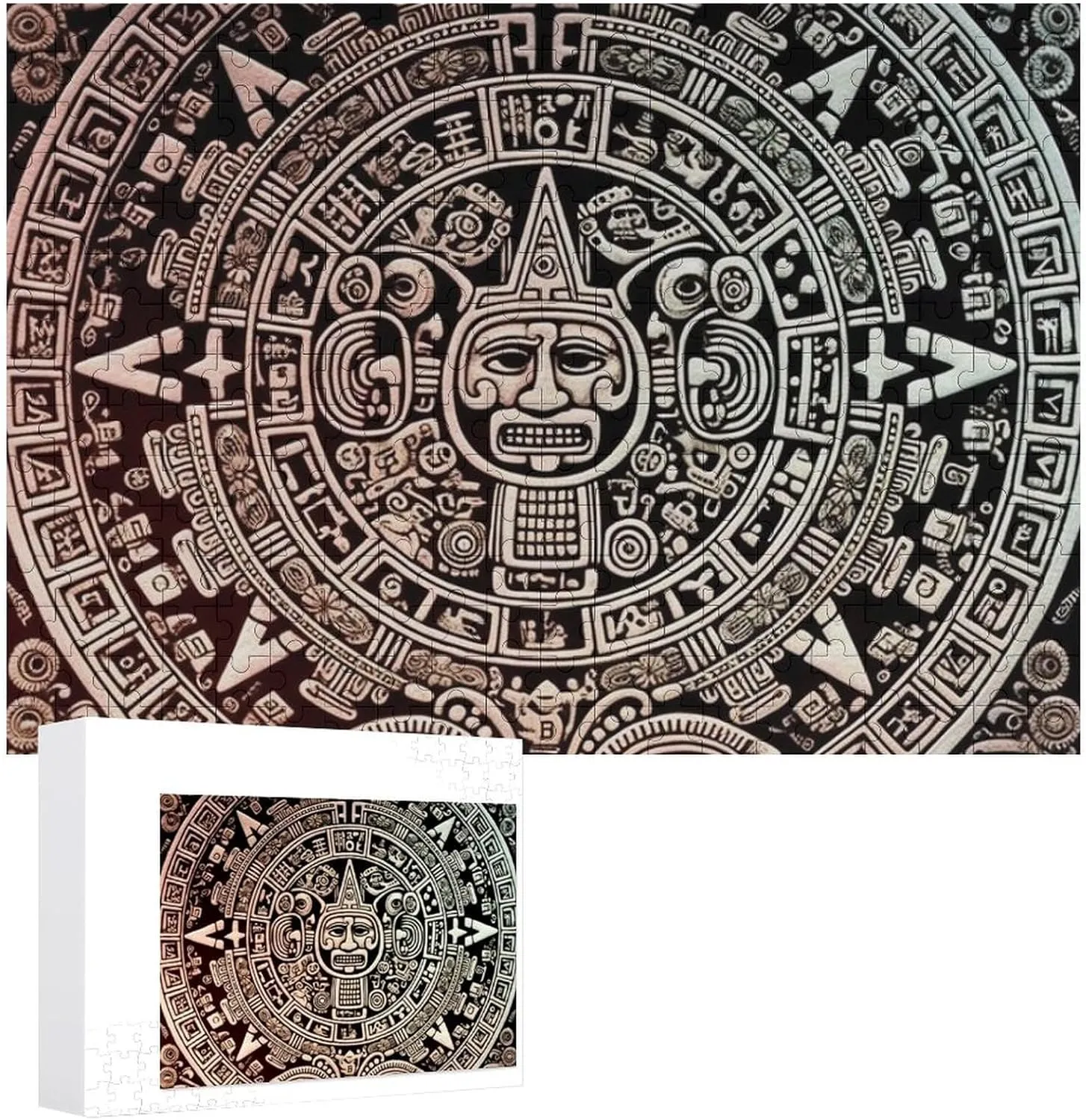 for Adults 300 PCS Unique Shape Puzzles Wall Art Home Decor for Puzzle Lovers, Family, Friend Creative Gift Toys Mayan Calendar tissue End of The World Wooden Puzzles 