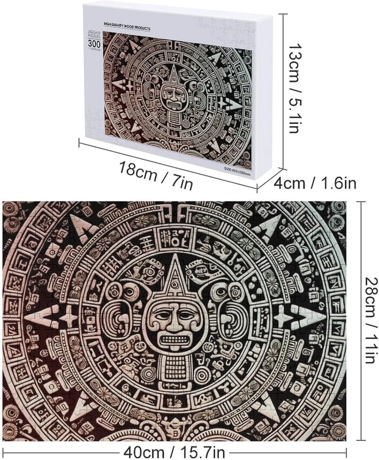 for Adults 300 PCS Unique Shape Puzzles Wall Art Home Decor for Puzzle Lovers, Family, Friend Creative Gift Toys Mayan Calendar tissue End of The World Wooden Puzzles 