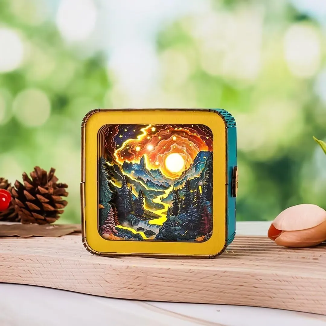 for Adults Cave Sky �C Creative DIY Craft Gift for Women Men - Perfect for Home Decor Holiday Halloween Christmas Decorations 3D orthodox Wooden Puzzle Night Light 
