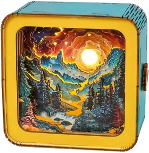 for Adults Cave Sky �C Creative DIY Craft Gift for Women Men - Perfect for Home Decor Holiday Halloween Christmas Decorations 3D orthodox Wooden Puzzle Night Light 