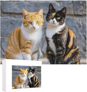 for Adults Family Birthday Valentine's Day Gifts Jigsaw Puzzle from Photos 300/500/1000 Pieces Personalized Wooden Picture Puzzles patrol Custom Puzzle from Pictures Cats Sitting Together Puzzles 