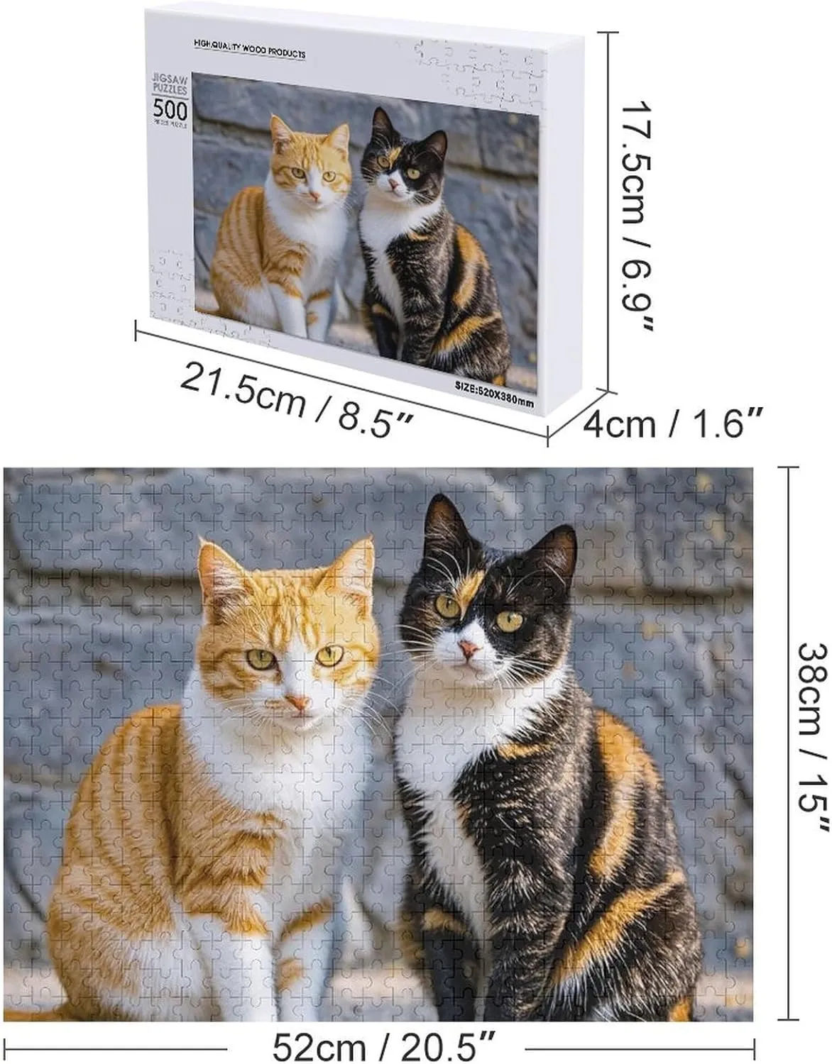 for Adults Family Birthday Valentine's Day Gifts Jigsaw Puzzle from Photos 300/500/1000 Pieces Personalized Wooden Picture Puzzles patrol Custom Puzzle from Pictures Cats Sitting Together Puzzles 