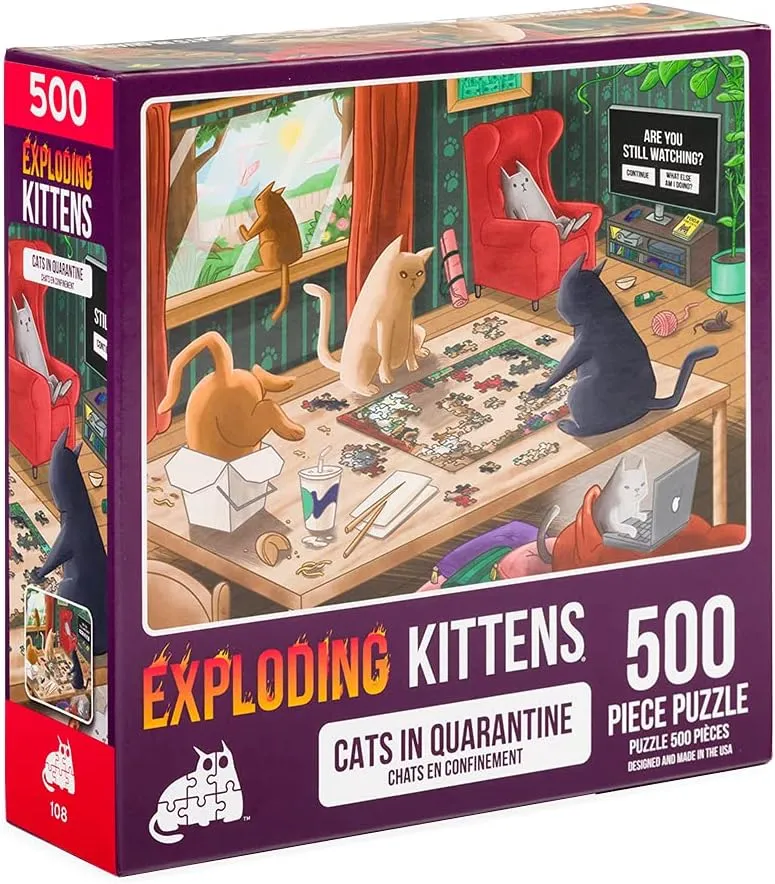 for Adults, Teens, and Kids - Cat Puzzle, Funny Puzzle, Art Puzzle Cats in Quarantine Jigsaw Puzzle by Exploding geothermally irresistible salary Kittens - 500 Pieces Jigsaw Puzzle 