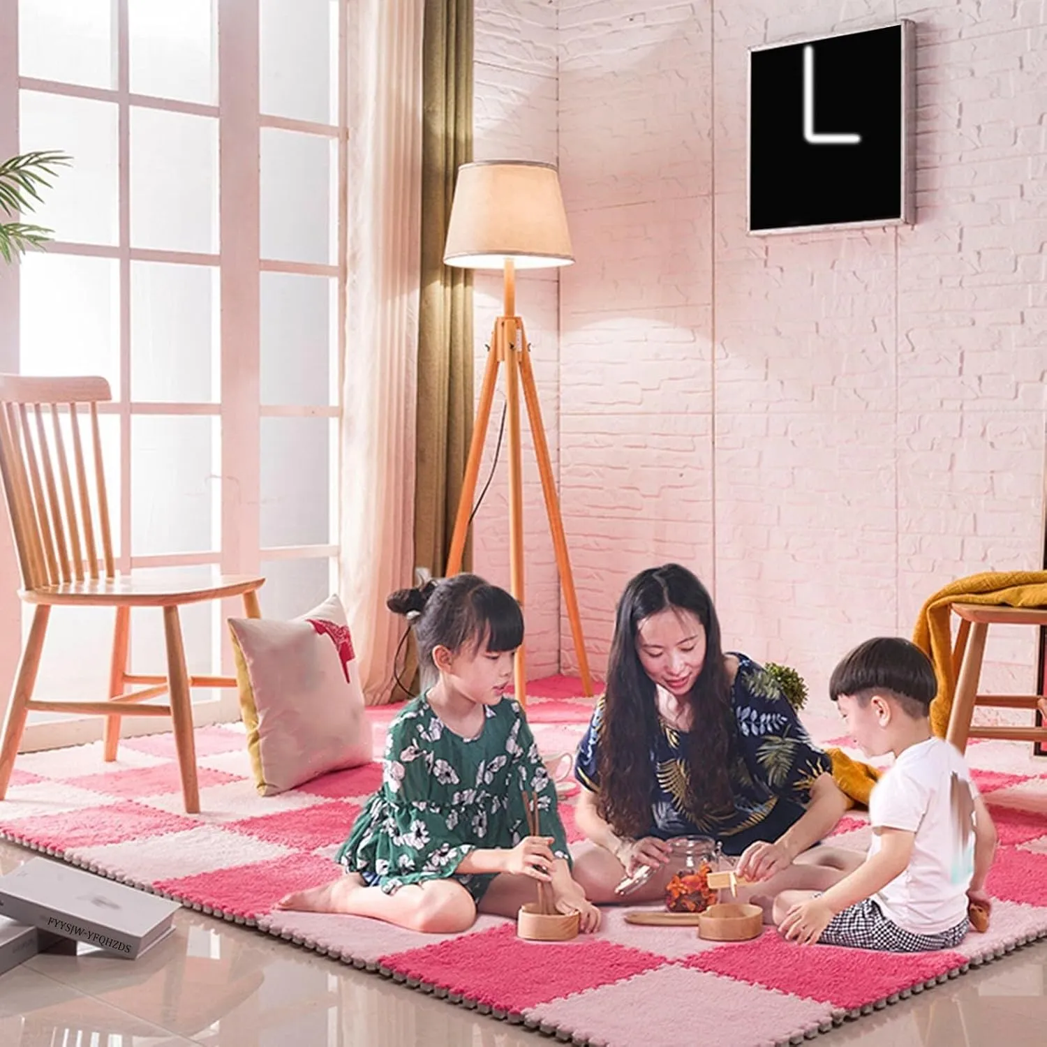 for Bedroom Playroom(Light Purple) 10pcs Cuttable Plush Foam Floor Tiles Rug, 30x30x1cm Thickned Puzzle Carpets Square Interlocking marvel upper undertaking Floor Mats Carpet, 