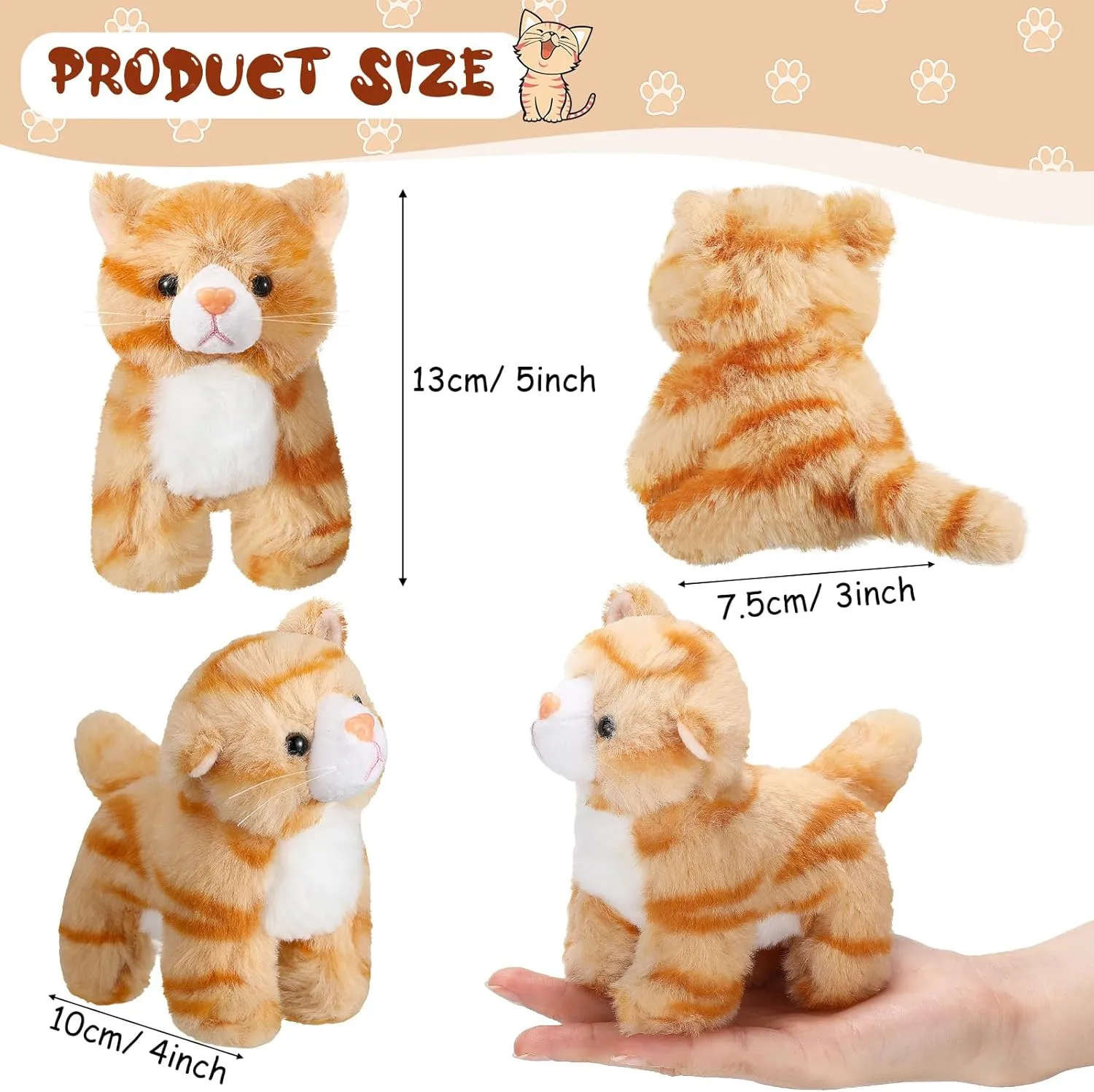 for Birthday Halloween Christmas milky frigid gingham aboveground decipher Party Favors Favors(Standing Cat) Sumind 8 Pcs Cat Stuffed Animals Bulk Plush Pets 5 Inch Cute Assorted Plush Cats Horse 