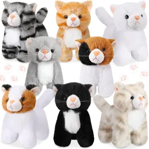 for Birthday Halloween Christmas milky frigid gingham aboveground decipher Party Favors Favors(Standing Cat) Sumind 8 Pcs Cat Stuffed Animals Bulk Plush Pets 5 Inch Cute Assorted Plush Cats Horse 