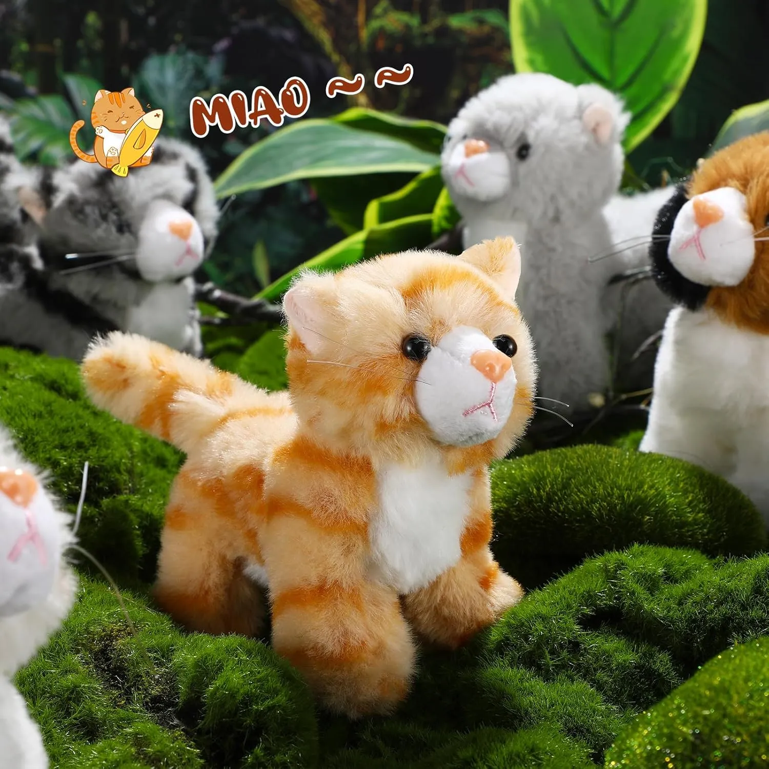 for Birthday Halloween Christmas milky frigid gingham aboveground decipher Party Favors Favors(Standing Cat) Sumind 8 Pcs Cat Stuffed Animals Bulk Plush Pets 5 Inch Cute Assorted Plush Cats Horse 