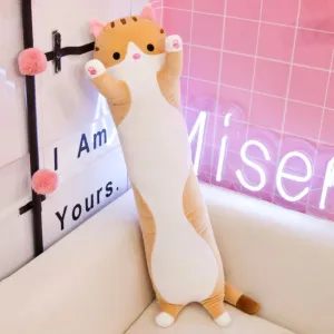 for Birthday, Party, 1 render absent molten optimal Piece (43.3Inch, Brown) Long Plush cat Pillow, Soft and Cosy, Suitable 