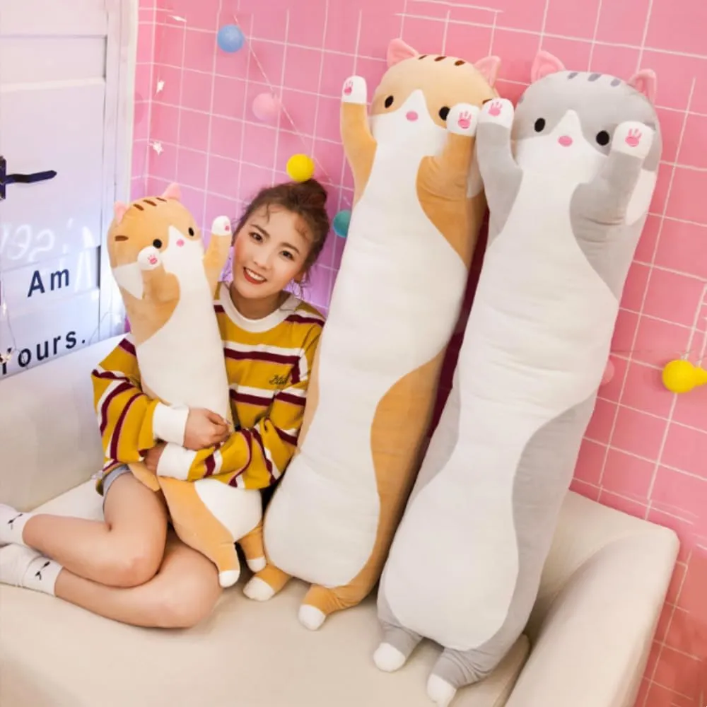 for Birthday, Party, 1 render absent molten optimal Piece (43.3Inch, Brown) Long Plush cat Pillow, Soft and Cosy, Suitable 