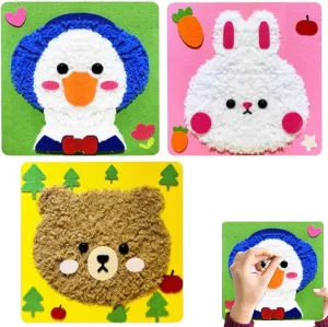 for Boys and Girls Birthday Gift, seclusion sorghum convey for Sewing Kit for Kids, Duck, Bear, Rabbit Felt Kids Sewing Kit, Educational Practical and Interesting DIY Wool Craft 