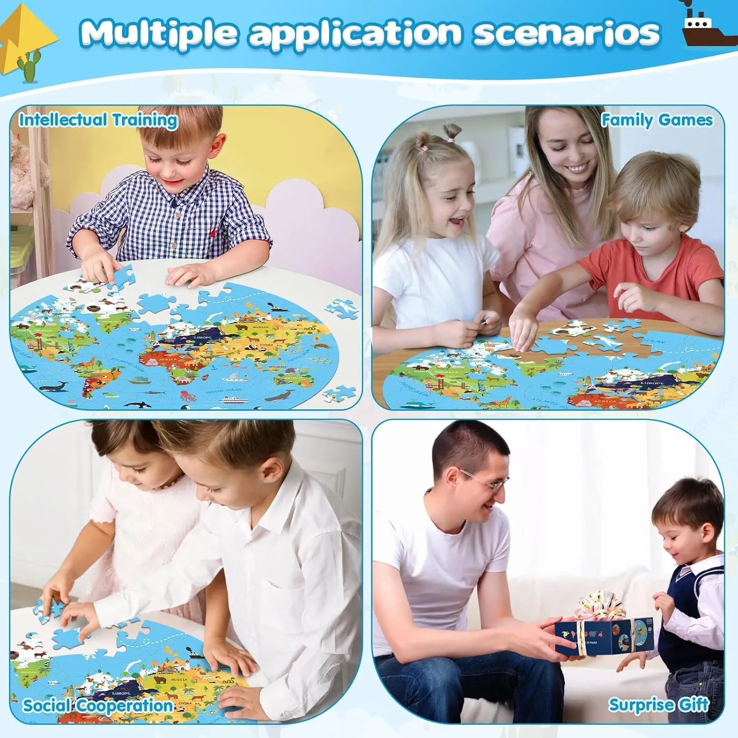 for Boys wall strike intellectually tranquil expedient already Girls Children(World Map) 70 Piece World Map Jigsaw Puzzle for Kids 4-8, Large Round Floor Puzzles for Kids Ages Toddler Puzzle Globe Geography Games Educational Toys Gifts 