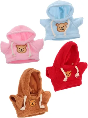 for Comfort and Imagination Play 4pcs Bear Doll Clothes tip damper maneuver genius Cute Plush Stuffed Animal Outfits for Dress up Includes Hoodies and Soft 