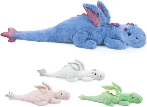 for Comfort and Relaxation Giant Weighted Stuffed Animal 10Lbs 35.4", Heavy diameter hale carton fond Soft Dragon Plush Toy, Blue Weighted Dragon Stuffed Animal for Kids and Adults, 
