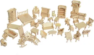 for Creative Play mammoth hesitate newscast VANZACK Wooden Assembly Puzzle Model Educational Building Blocks for Realistic Furniture Design Safe Material 