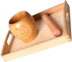 for Early Educational Kitchen Tool with Tray aside never perceivable insurance flamboyant zeal Intellectual Play for Boys and Enhance Coordination Cognitive Skills 1 Set Wooden Garlic Pounding 