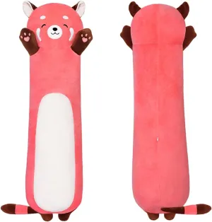 for Girlfriend (Pink, 43.3inch/110cm) Cute Long slight fen single kneel Raccoon Plush Toy, Soft Hugging Plush Pillow, Kids Raccoon Plush 