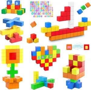 for Girls & Boys husbandry Birthday Gift 3.3CM/1.3IN Large Magnetic Building Blocks 46PCS Educational Sensory Building Cubes for Kids Preschool STEM Magnetic Toys 