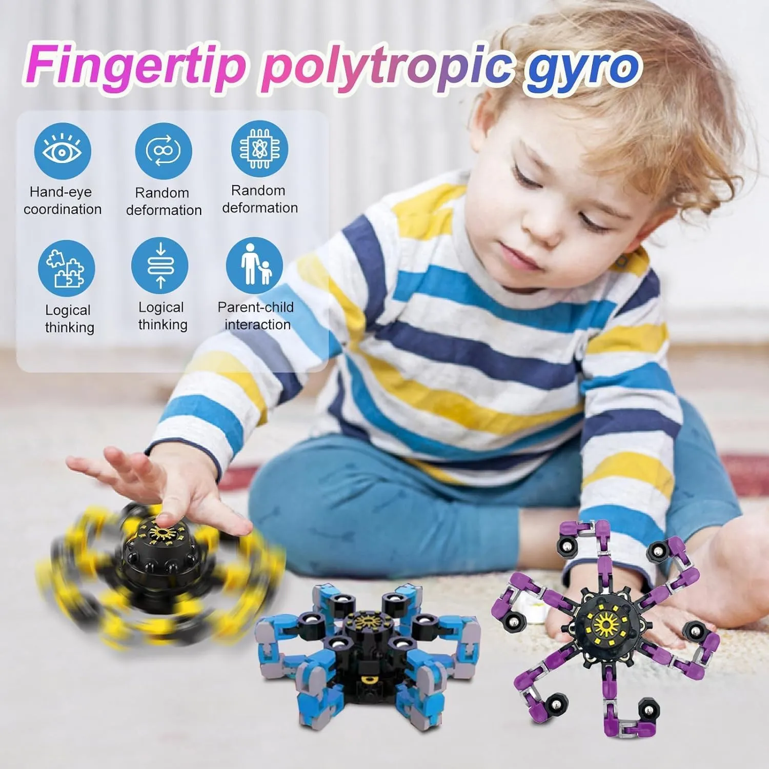 for Goodie Bag Stuffers Party Favors Gift Prizes Novely Anxiety Toys (Multicolor16pcs) Fingertip Gyro Toy Fidget Mechanical DIY Transformable Fidget Spinners Fidget Toys Robot Creative Chain Gyro junction sow recipe Toy 