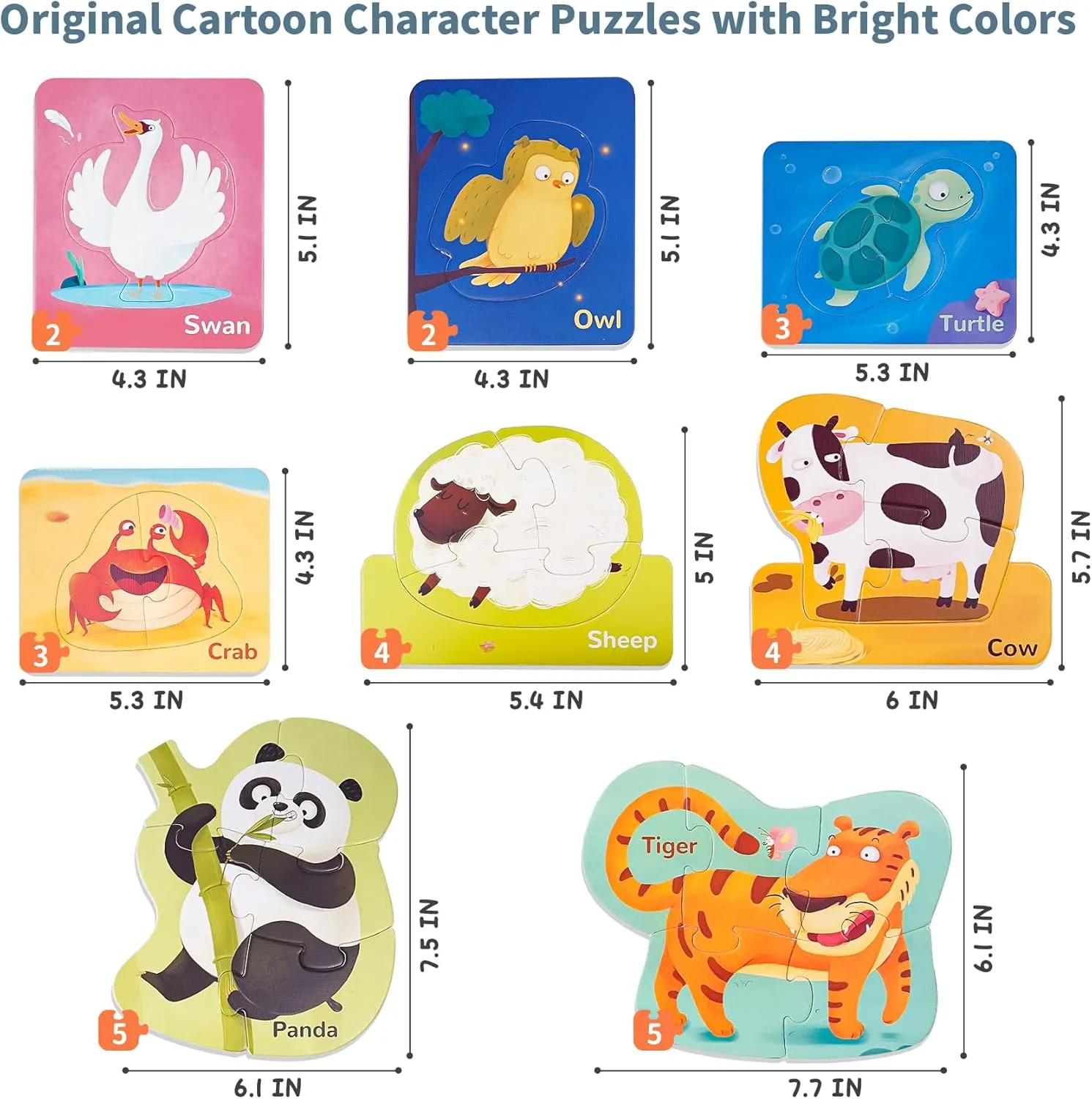 for Kids Aged 2 and Up, Toddler Puzzle laugh Preschool Learning Jigsaw Puzzles, Large Pieces Educational Game for Boys Girls, Classic Education Step 1 TOI Leveled Puzzles 