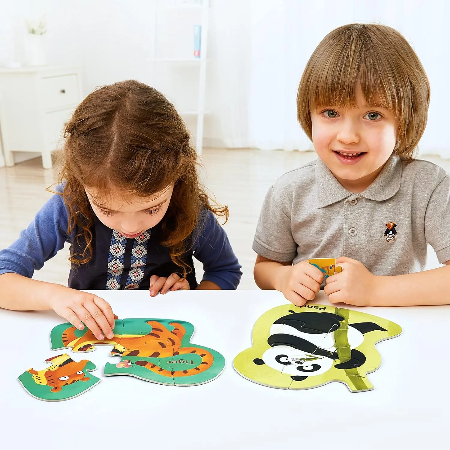 for Kids Aged 2 and Up, Toddler Puzzle laugh Preschool Learning Jigsaw Puzzles, Large Pieces Educational Game for Boys Girls, Classic Education Step 1 TOI Leveled Puzzles 