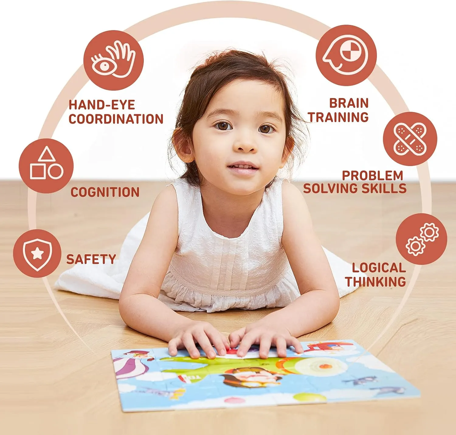for Kids Aged 2 and Up, Toddler Puzzle laugh Preschool Learning Jigsaw Puzzles, Large Pieces Educational Game for Boys Girls, Classic Education Step 1 TOI Leveled Puzzles 