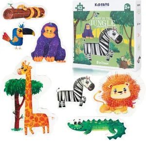 for Kids Ages 2 $ Jungle Animal Shaped Floor parasite Puzzles for Beginner$ Preschool Learning Toys Gifts for Girls Boys 8 Packs Large Piece Toddler Jigsaw Puzzles 