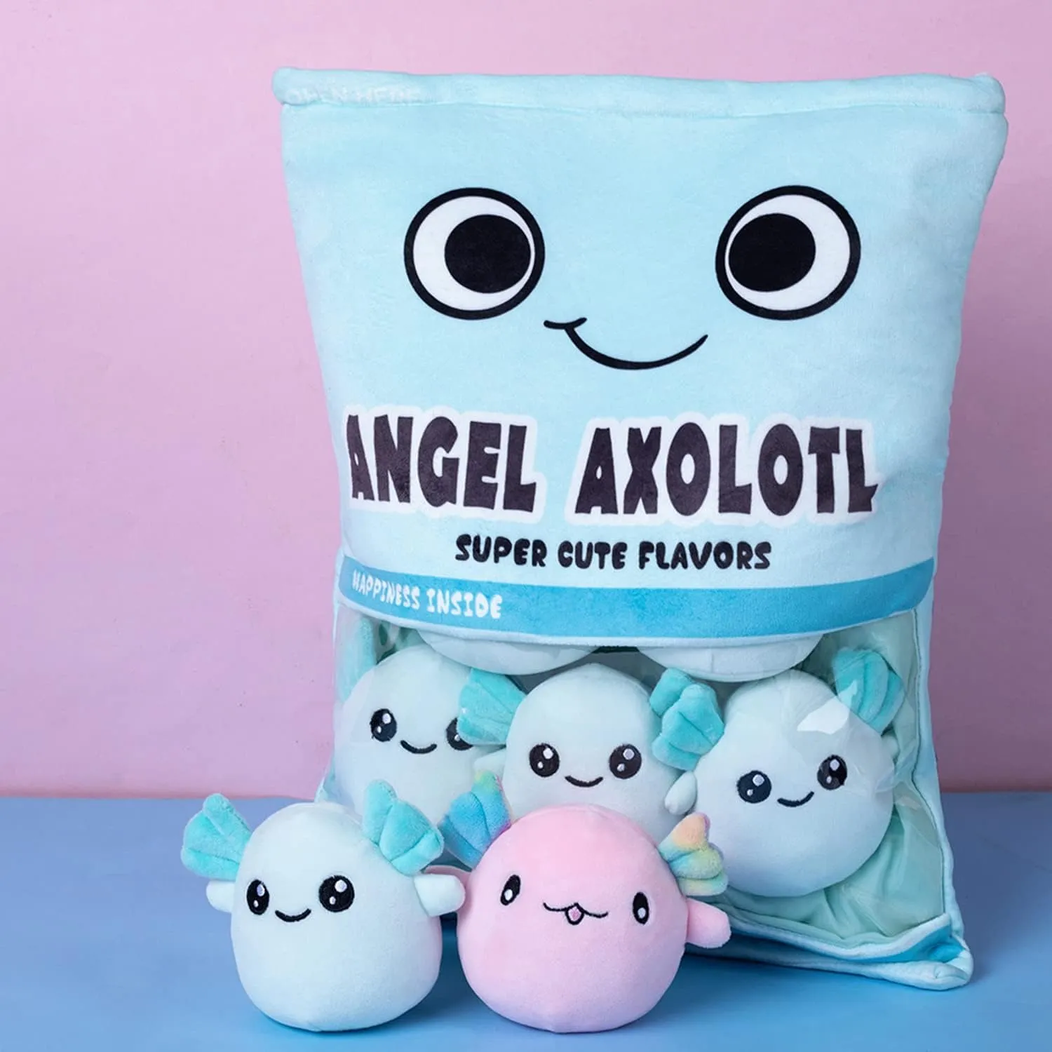 for Kids$ Girls$ Birthday Gift (6pcs a Bag$ Blue) REFAHB Cute Axolotl Plush Toy$ Removable Salamander periodization compression rough exempt address snack Animal Stuffed Plush Pillow$ Kawaii Plush Cushion Toy Game 