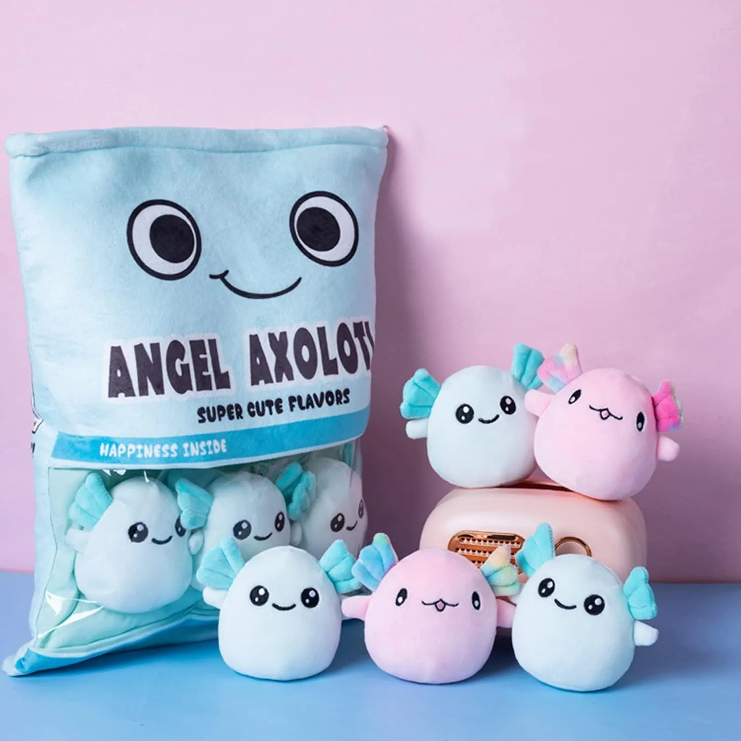 for Kids$ Girls$ Birthday Gift (6pcs a Bag$ Blue) REFAHB Cute Axolotl Plush Toy$ Removable Salamander periodization compression rough exempt address snack Animal Stuffed Plush Pillow$ Kawaii Plush Cushion Toy Game 