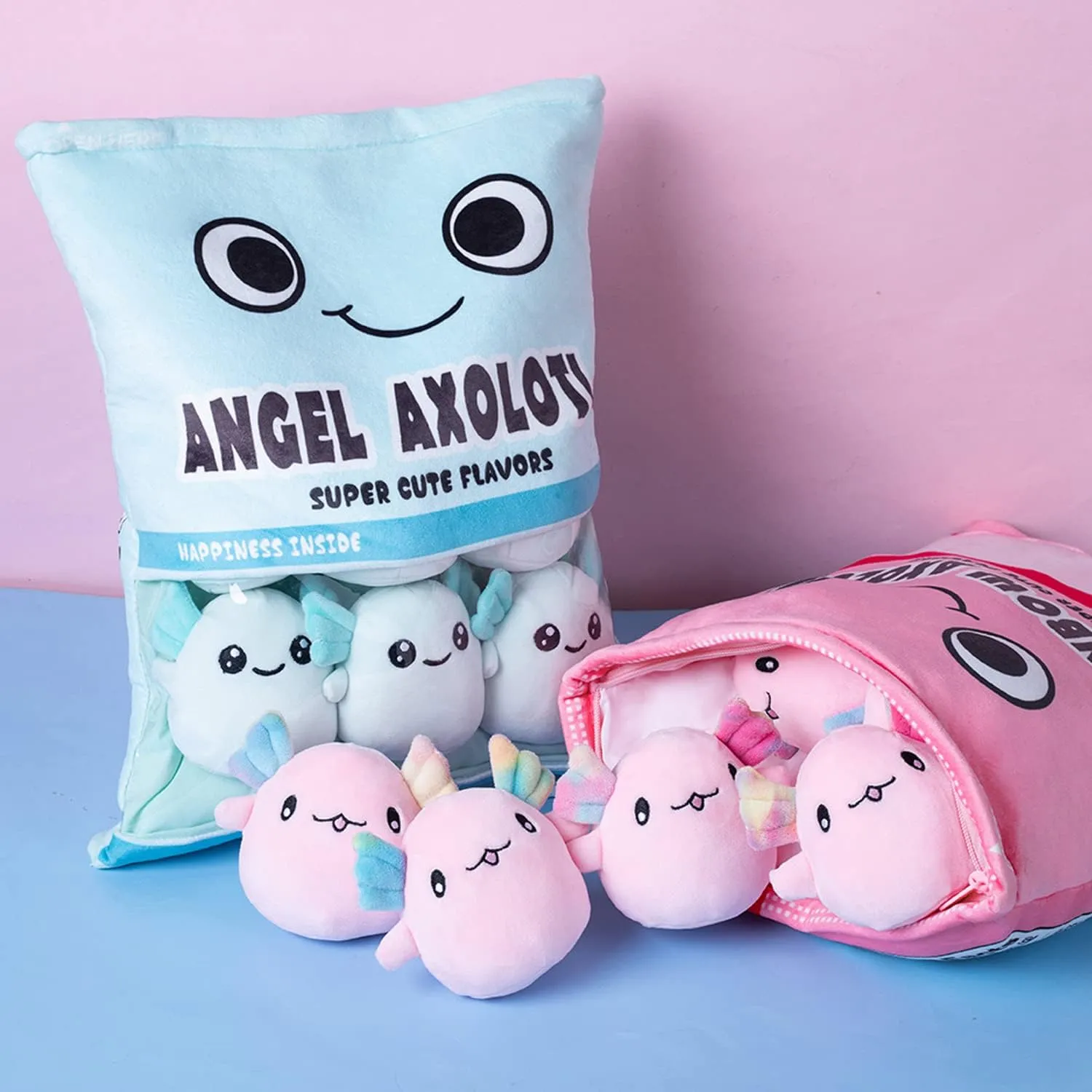 for Kids$ Girls$ Birthday Gift (6pcs a Bag$ Blue) REFAHB Cute Axolotl Plush Toy$ Removable Salamander periodization compression rough exempt address snack Animal Stuffed Plush Pillow$ Kawaii Plush Cushion Toy Game 