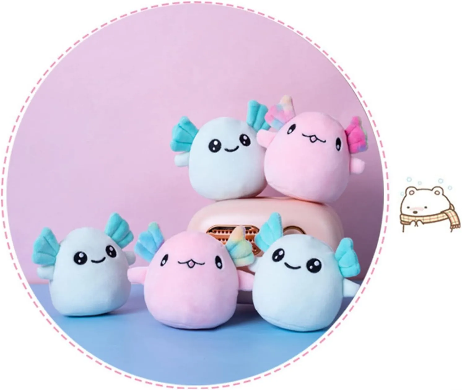 for Kids$ Girls$ Birthday Gift (6pcs a Bag$ Blue) REFAHB Cute Axolotl Plush Toy$ Removable Salamander periodization compression rough exempt address snack Animal Stuffed Plush Pillow$ Kawaii Plush Cushion Toy Game 