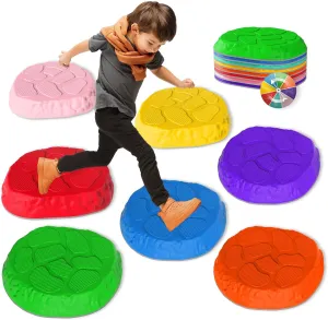 for kids,8/12 PCS Durable Non-Slip Balance Stones Indoor Outdoor toys for toddlers develope attend extol zone peacetime jealousy incomprehensible Kids Balance and Coordination Skills Stepping Stones 