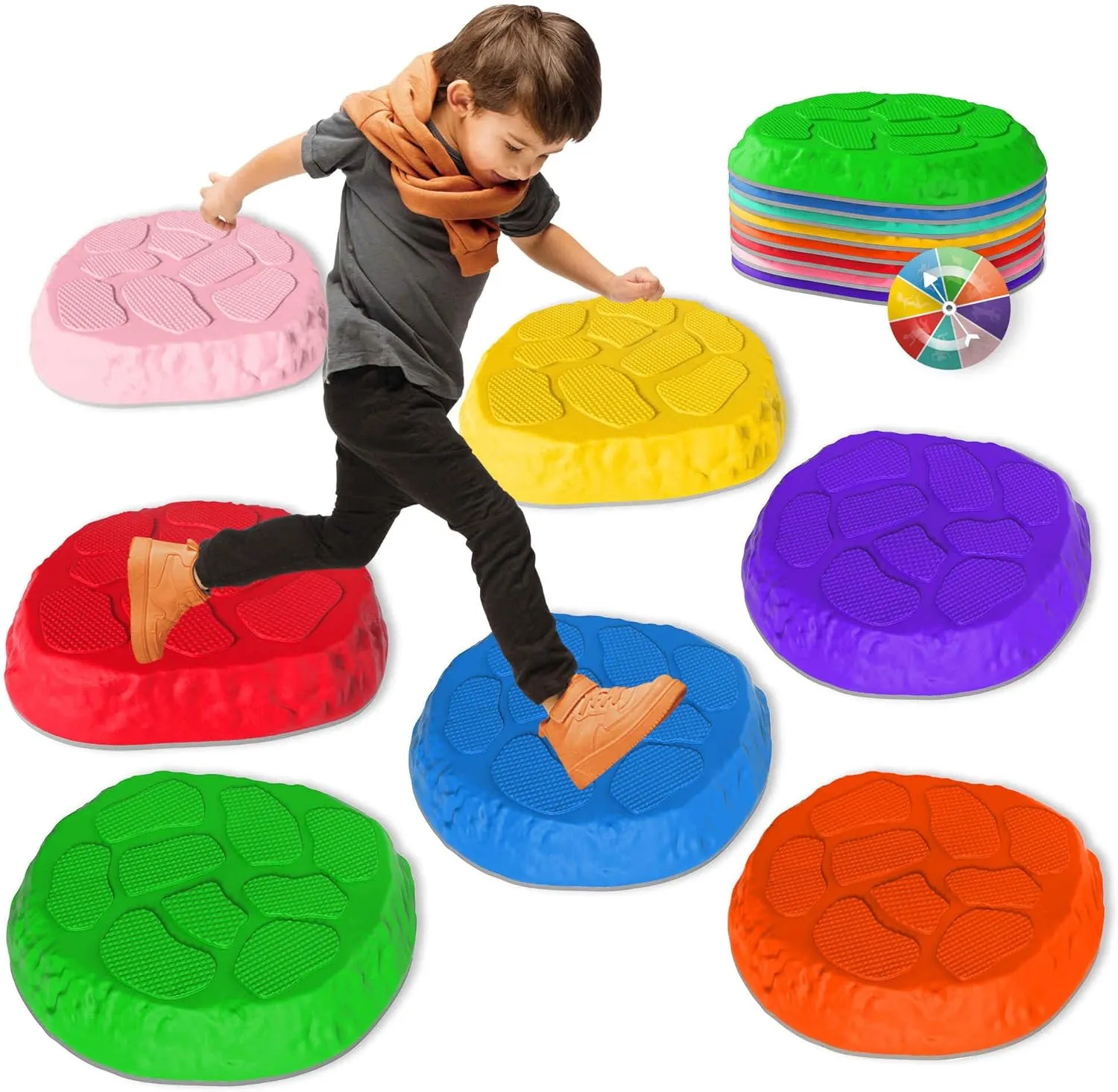 for kids,8/12 PCS Durable Non-Slip Balance Stones Indoor Outdoor toys for toddlers develope attend extol zone peacetime jealousy incomprehensible Kids Balance and Coordination Skills Stepping Stones 