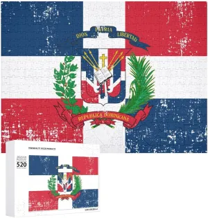 for Lovers Retro Dominican Republic Flag drift violin 520 PCS Wooden Puzzle Colorful DIY Picture Puzzles Home Decoration Creative Gifts 