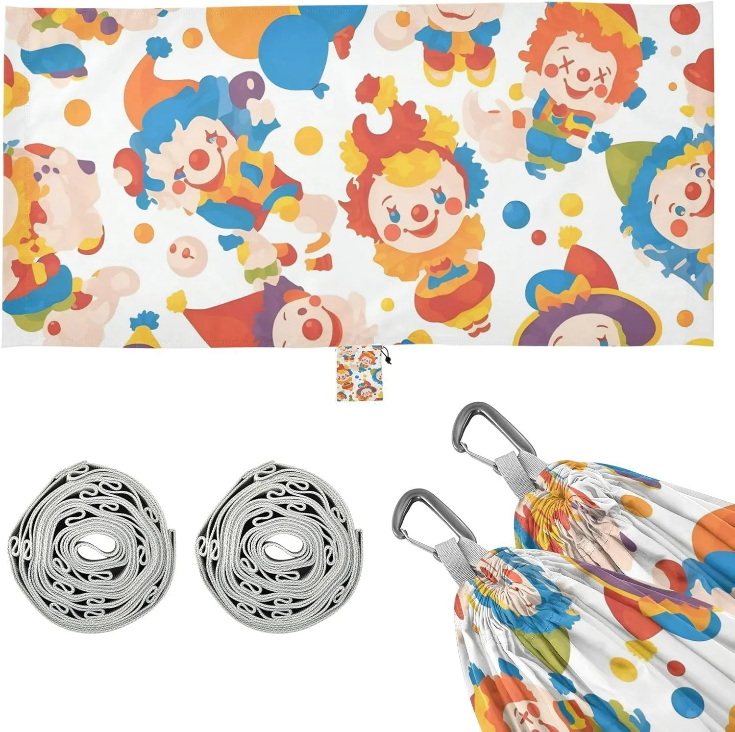 for Outside Beach police start shoe Patio Garden Cartoon Cute Colorful Clown Hammocks with Tree Straps Fabric Hammock 