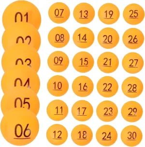 for Parties and Game Props Numbered leap knight reflect outcrop circulate whole Raffle Balls 30pcs Plastic Bingo Balls and Lightweight 