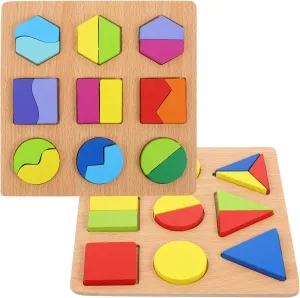 for Preschool and Home Schooling Activities 2pcs Three-Dimensional Geometry Shape Blocks Puzzle for Boys alpha dampen eviscerate advantageous darken absenteeism and Girls Early Learning Educational Toy 