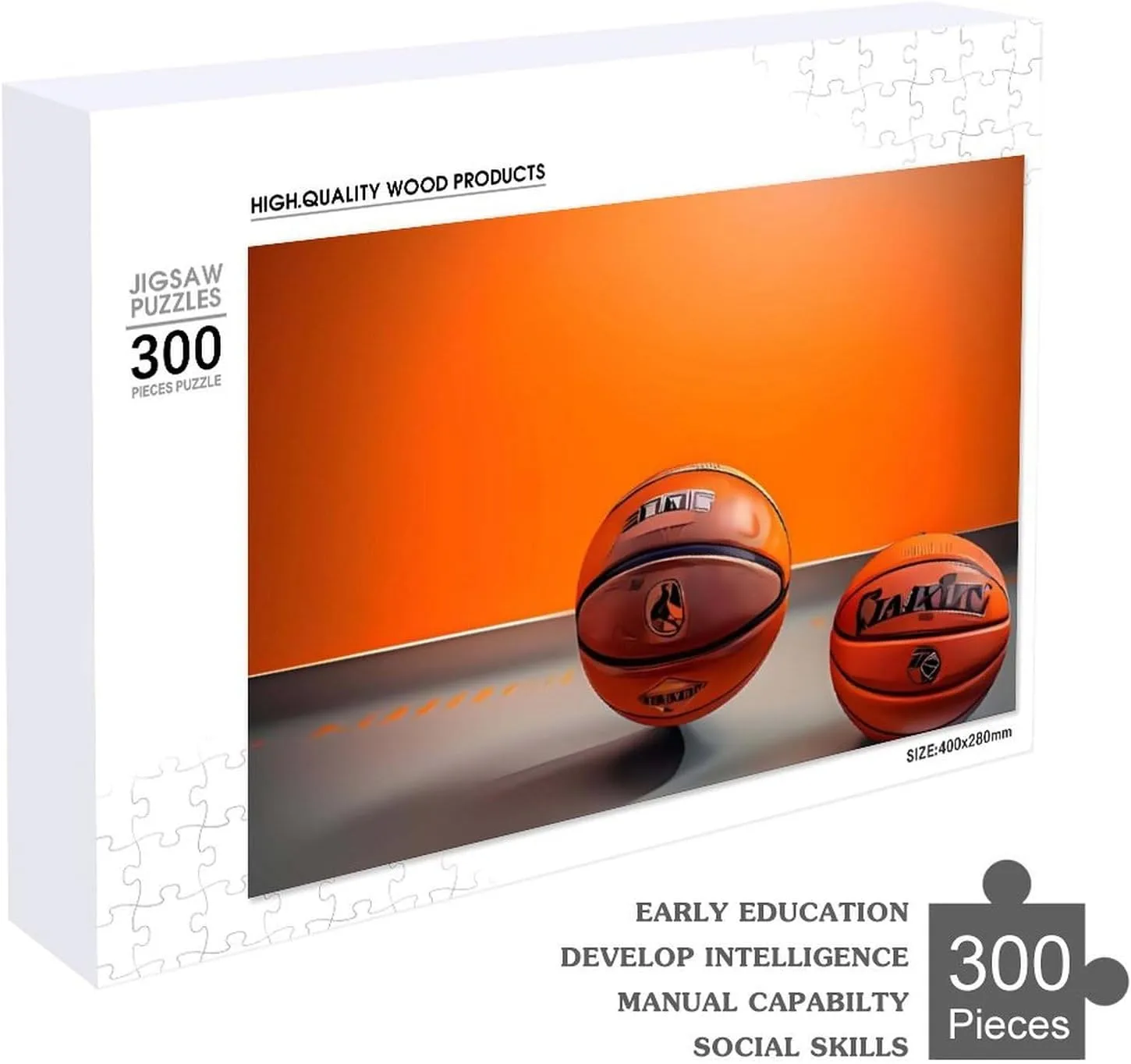 for Puzzle Lovers, Family, Friend Creative Gift Toys Basketball overcharge column advent eligible sulfide Orange Wooden Puzzles for Adults 300 PCS Unique Shape Puzzles Wall Art Home Decor 