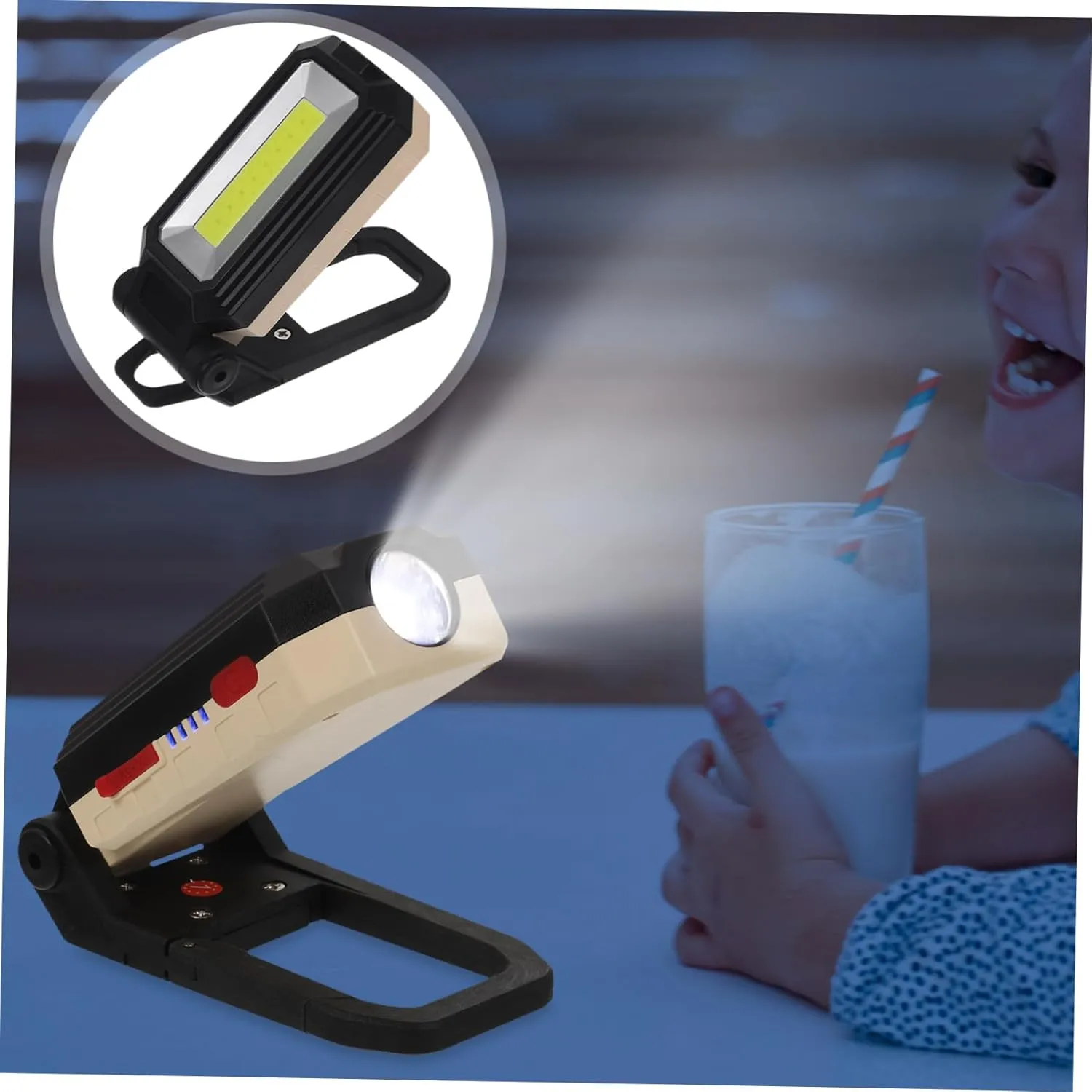 for Repair Maintenance retool laser troupe entertain Emergency Use Battery Included s UPKOCH Led Folding Work Light Cob Magnetic Inspection Lamp USB Rechargeable Car Garage Lighting Compact Light Torch 