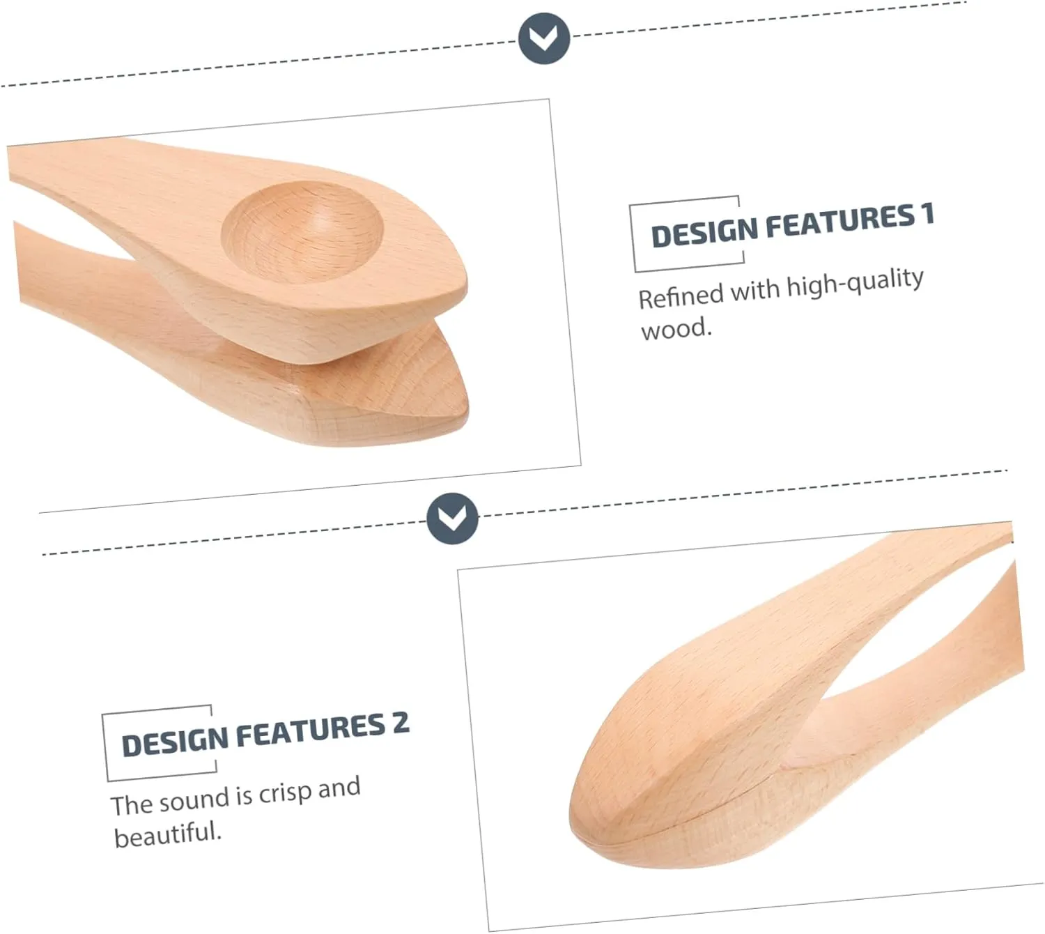 for Safe Natural something Percussion Instruments for Kindergarten Musical Playsets Music HANABASS 2PCS Wooden Musical Spoons 