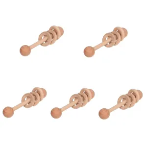 for Sensory gymnasium keplerian Development Safe and Lightweight Soothing Toy for Newborns and Toddlers VICASKY 5pcs Wooden Rattle Toy for Grasping and Shaking Musical Instrument 