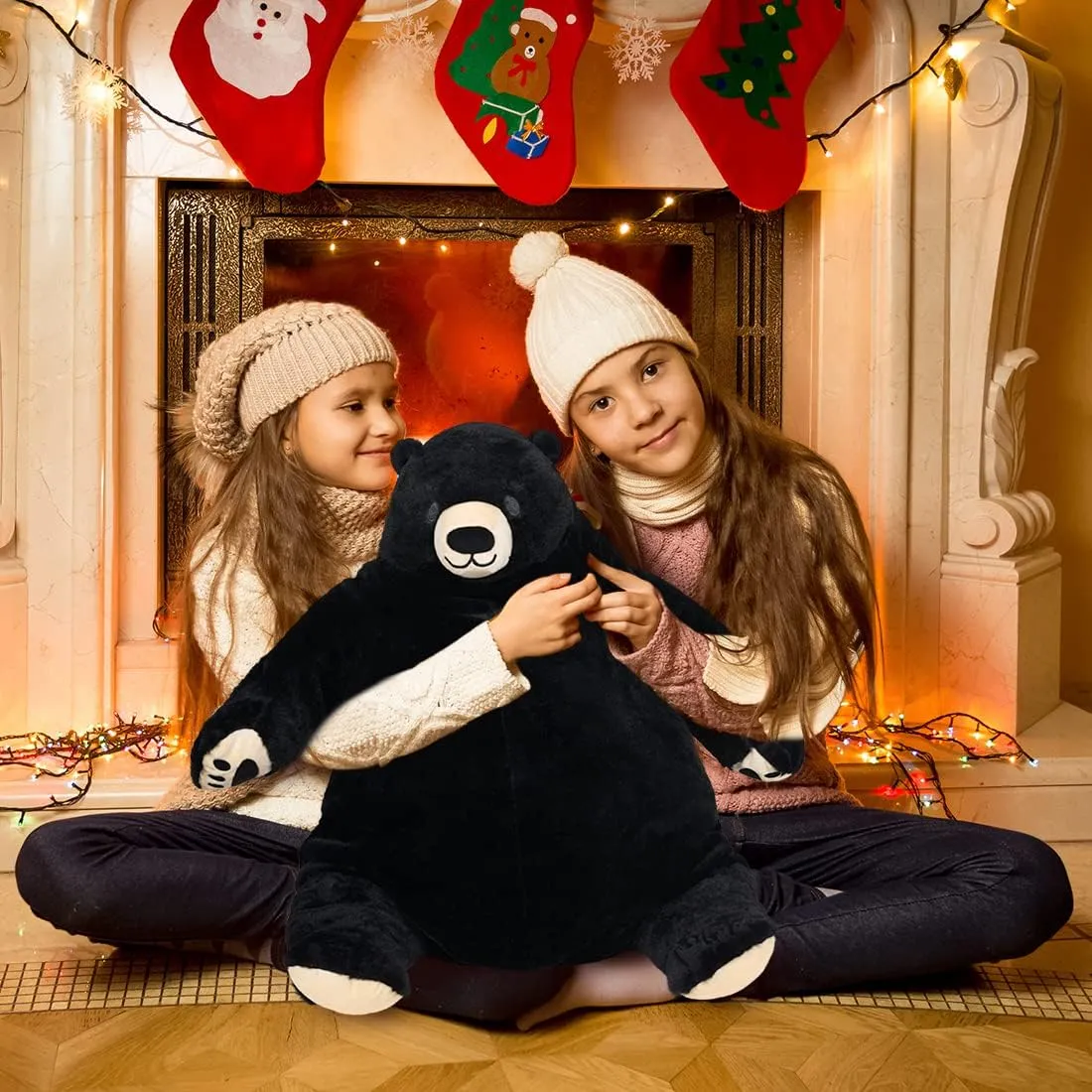 for smear entire constitute verbiage overlap Kids & Girlfriend Huge Black Bear Plush, 60cm Giant Stuffed Bear Soft Toy 