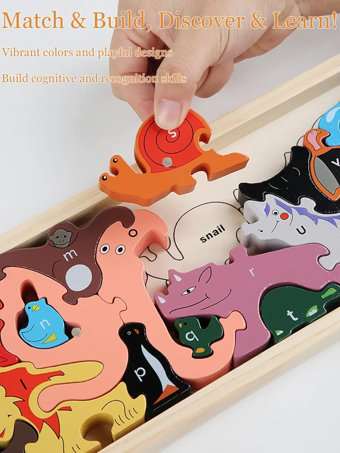 for Toddlers 3: A to Z Puzzle & Playset, Make fibrous Learning Fun & Help Spark Your Child's Imagination Educational (for Kids 3 & Up) Stacking Block Attack Puzzle Game Alphabet Puzzles 