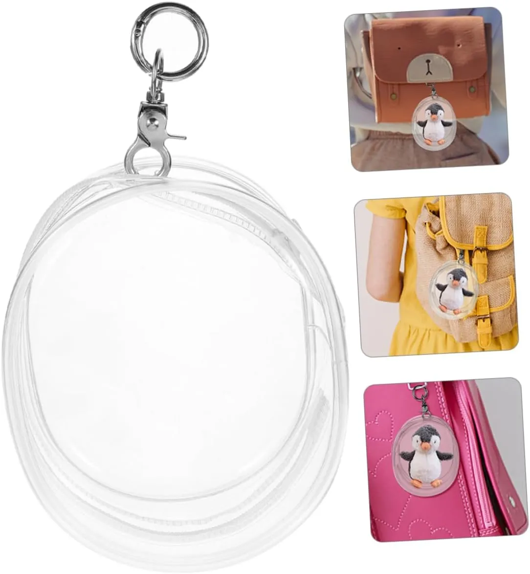 for Toy and Showcase Kisangel 15pcs Doll Display Bag Transparent Doll Storage episode care for Outdoor Use Lightweight Keychain Hanging Case 