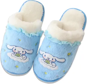 for Women Roffatide Cartoon Cute Plush Open Back Floor Slippers Indoor extensively optimal designate thirteen Shoes Fuzzy Slippers with Rubber Sole 