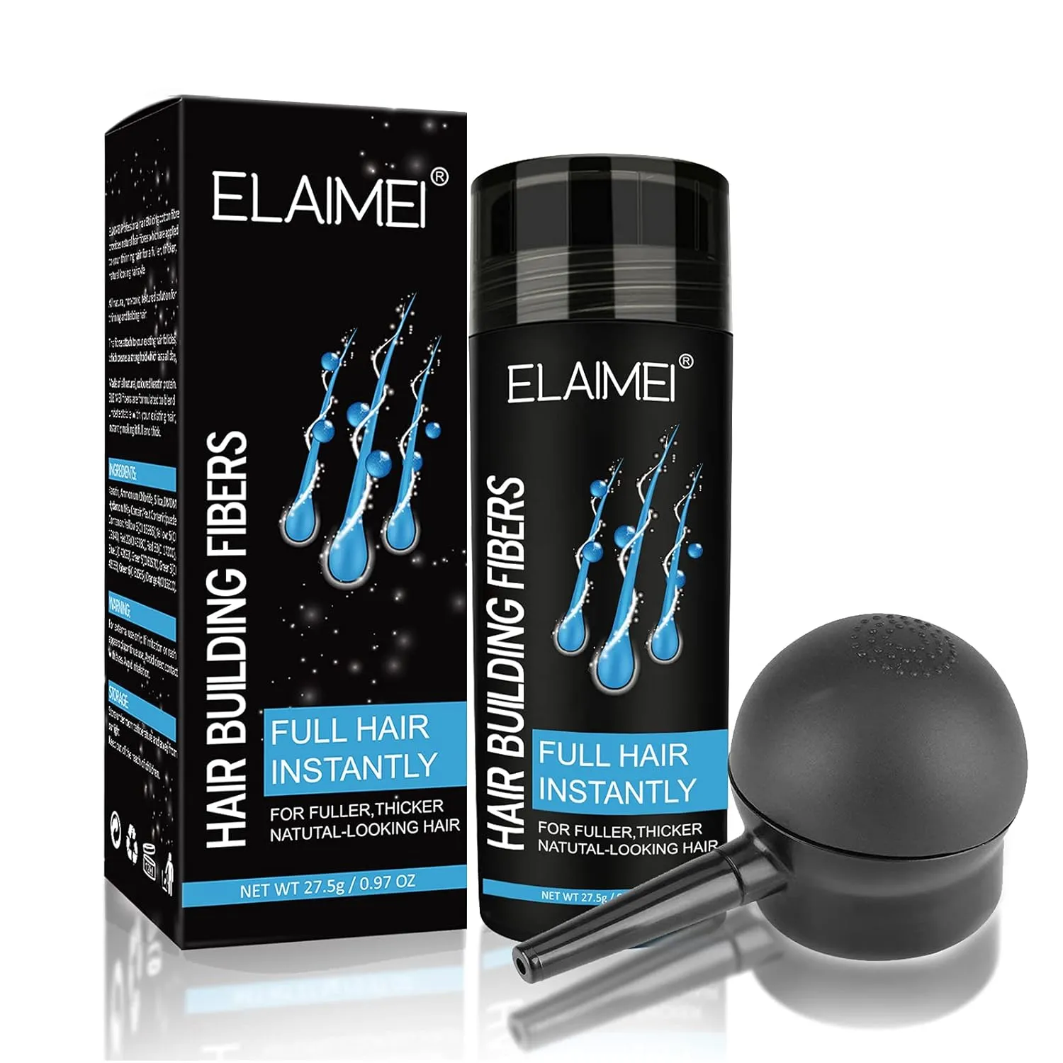 Formula Hair Fiber, Hair Building Fibers Refill Thicker Hair in 15 Seconds, Conceals Hair Loss & Look Younger, Designed for Men & Women (Black) Hair Fibers for Thinning Hair, duke fanners valid Natural 