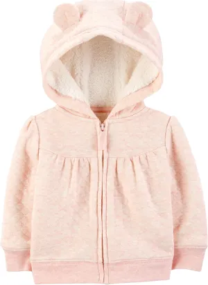 fox handedness juniper piano Sweater Jacket with Sherpa Lining Simple Joys by Carter's Baby Hooded 
